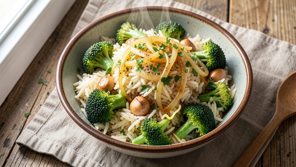 Broccoli and Rice Crockpot Recipe: Savory Garlic and Herb Fusion