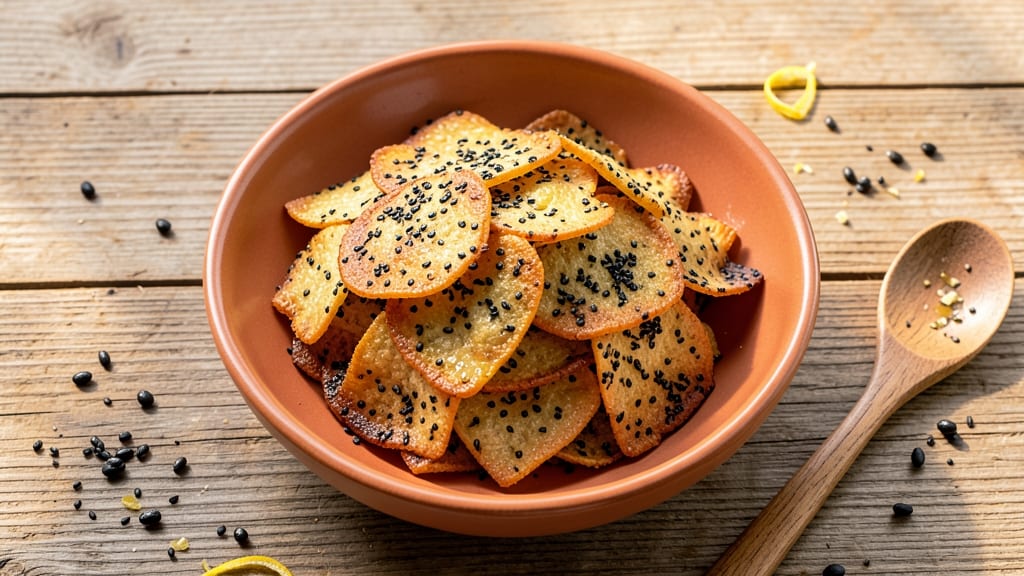 Black Sesame Rice Crackers Recipe: Nutty Crunch With Zero Oil Frying