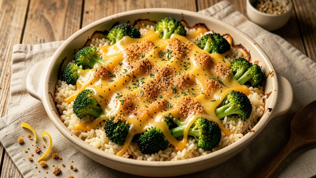 Broccoli Rice Casserole Recipe With Minute Rice: Crispy Top, Melty Cheese Harmony