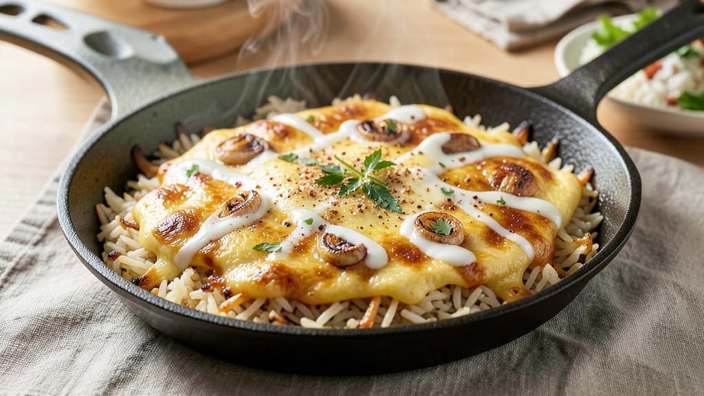 Cheesy Rice With Velveeta Recipe: Crispy-Topped Melty Comfort in One Pan