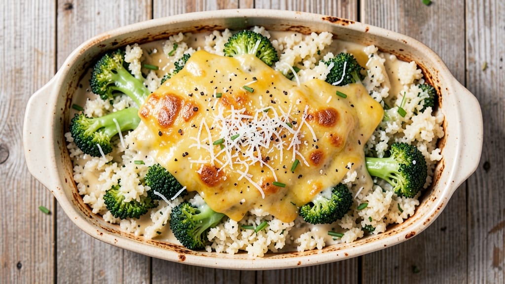 Broccoli and Cauliflower Rice Casserole Recipe: Cheesy Crisp-Topped Bake for Low-Carb Meals