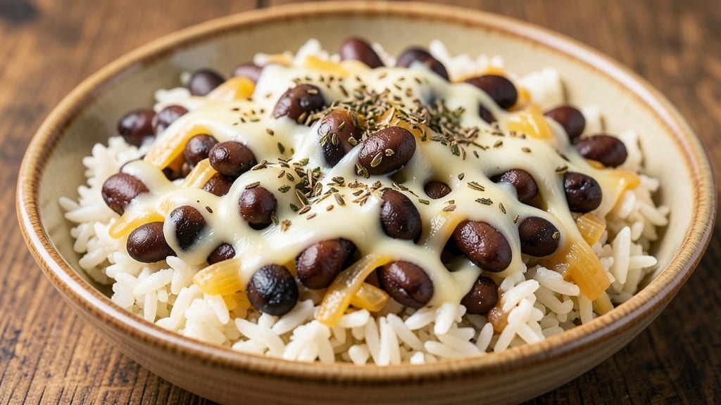 Cheesy Black Beans and Rice Recipe: One-Pot Fiesta With Melty Cheddar Layers