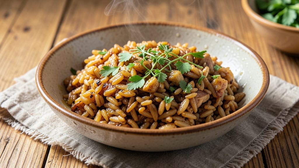 Brown Rice Pilaf With Orzo Recipe: Nutty-Grain Medley With Toasted Crunch