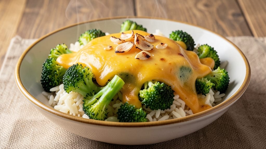 Broccoli and Cheese Rice Recipe Stovetop: Melty Cheese and Crispy Broccoli in One Pan