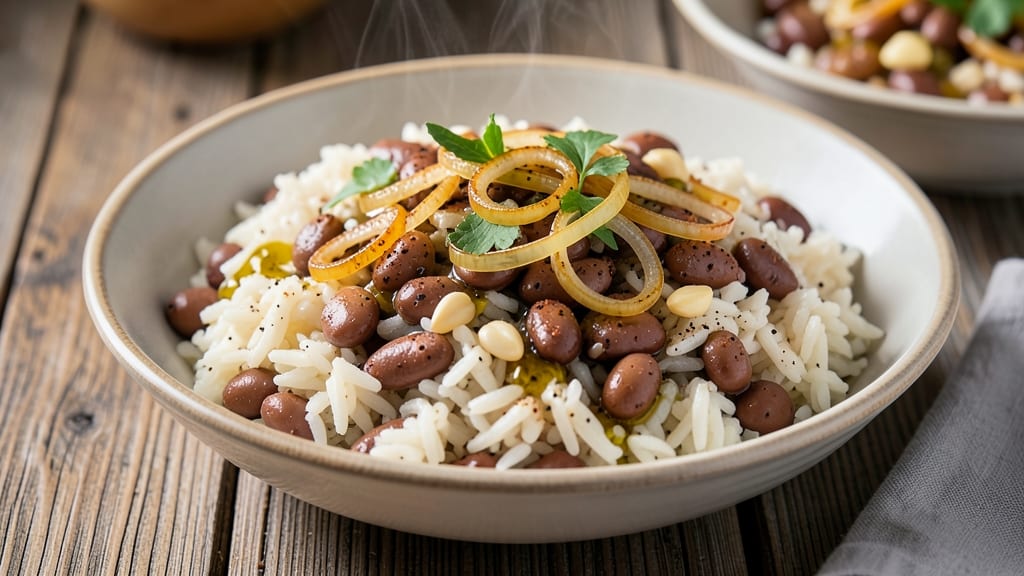 Bush's Beans and Rice Recipe: Smoky Garlic Gravy Over Fluffy Long-Grain Rice