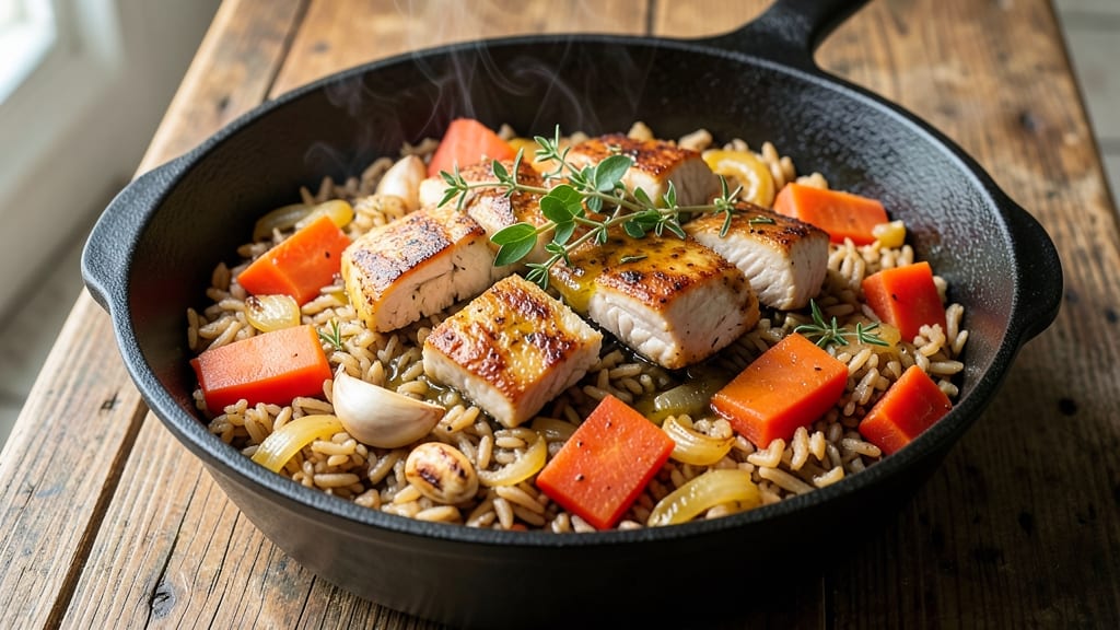 Brown Rice One-Pot Recipe: Savory Herb-Infused Grains With Crispy Top