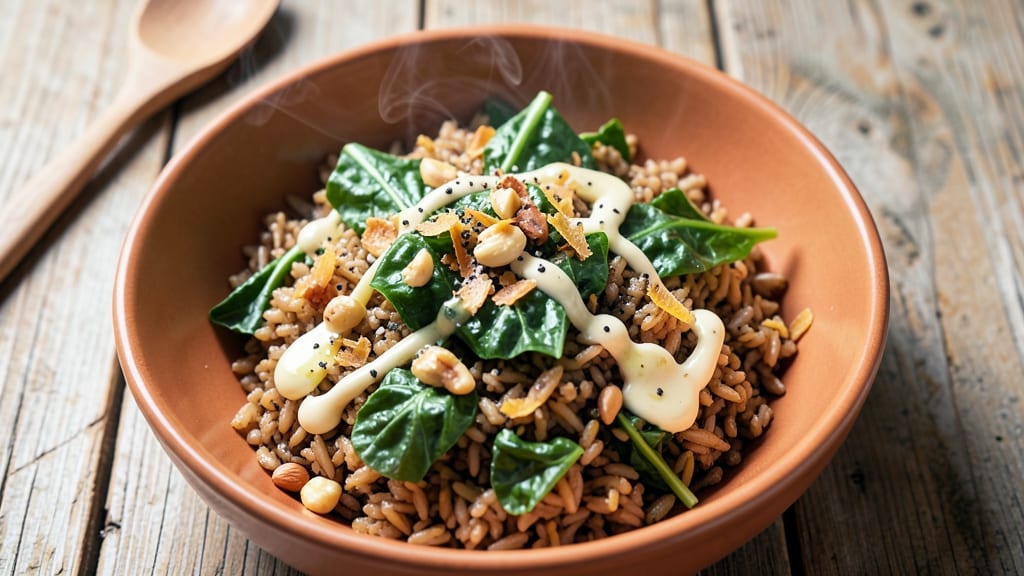 Brown Rice and Kale Recipe: Nutrient-Packed Bowl With Toasted Garlic Crunch