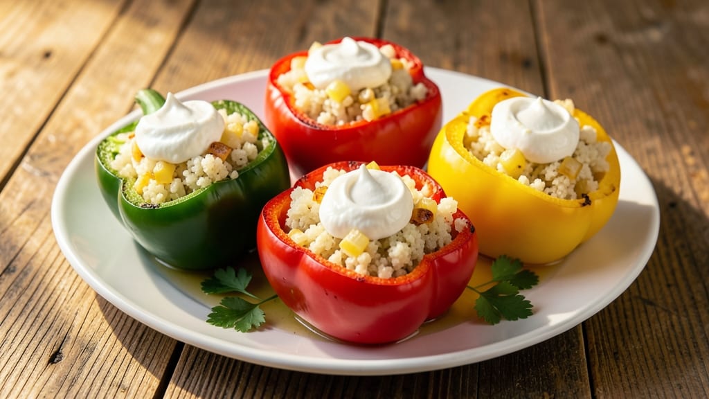 Cauliflower Rice Stuffed Peppers Recipe: Crispy-Topped Veggie Packed Bites