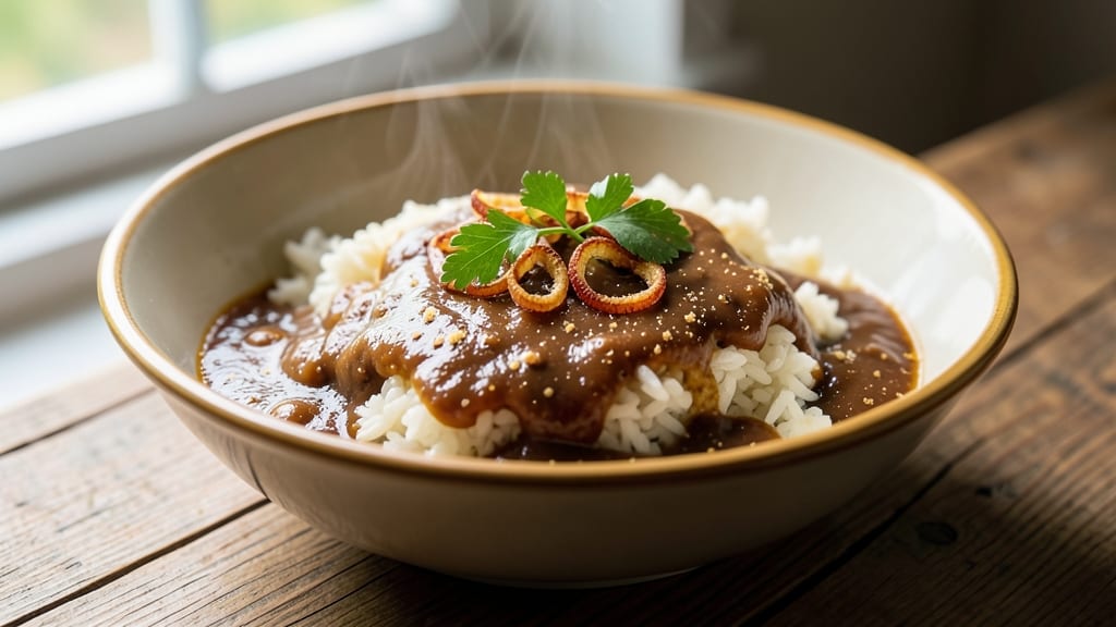 Brown Gravy and Rice Recipe: Smoky Herb Gravy Over Fluffy Long-Grain Rice