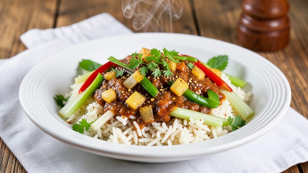 Cajun Spicy Rice Recipe: Smoky Heat With Crispy Celery Crown Topping
