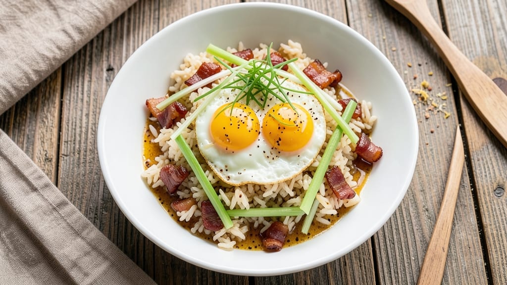 BLT Fried Rice Recipe: Crispy Bacon, Crunchy Celery, and Eggy Richness