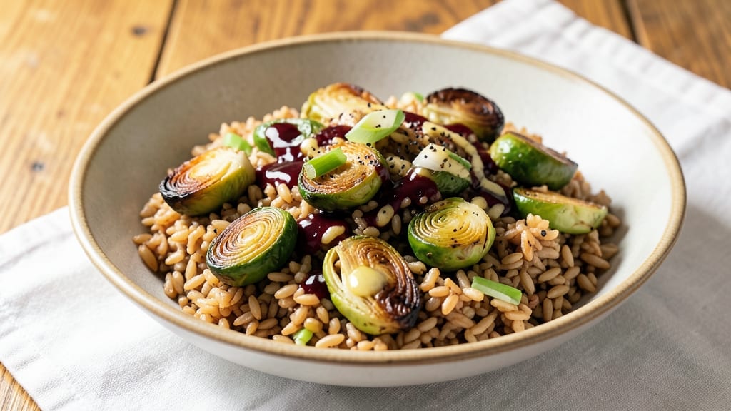 Brussels Sprouts and Wild Rice Recipe: Crispy Roasted Sprouts Over Nutty Rice