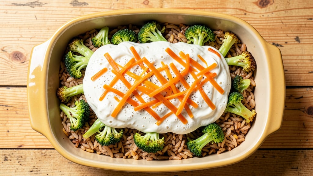 Broccoli Rice Casserole Healthy Recipe: Lightened-Up Crunch and Creamy Cheese Harmony
