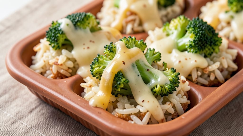 Broccoli Cheese and Rice Cups Recipe: Bite-Sized Comfort With Crispy Edges