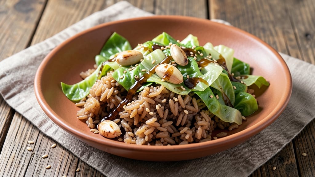 Brown Rice and Cabbage Recipe: Savory Sautéed Bites with Crispy Edges