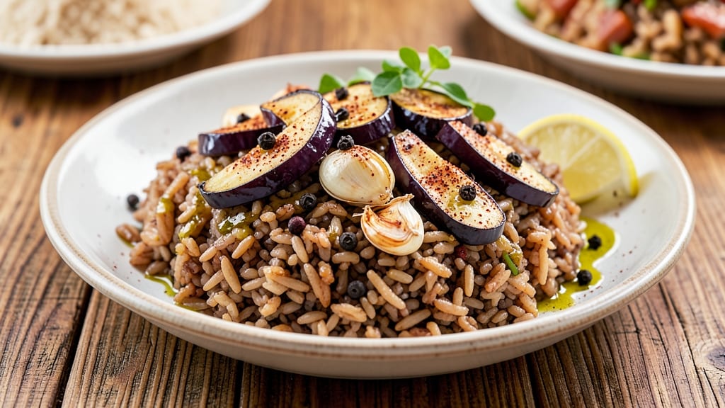 Brown Rice and Eggplant Recipe: Mediterranean-Inspired One-Pan Harmony