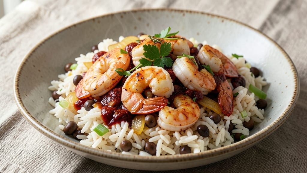Black Eyed Peas, Rice, and Shrimp Recipe: One-Pot Spiced Harmony