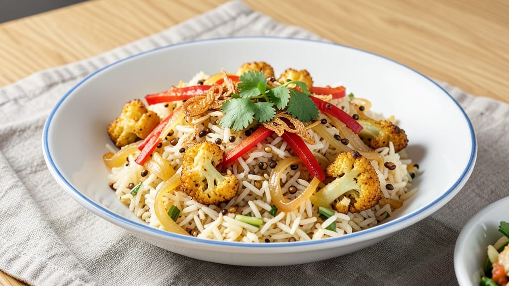 Cauliflower Fried Rice Recipe: Indian-Style Spice and Nutty Crunch Fusion