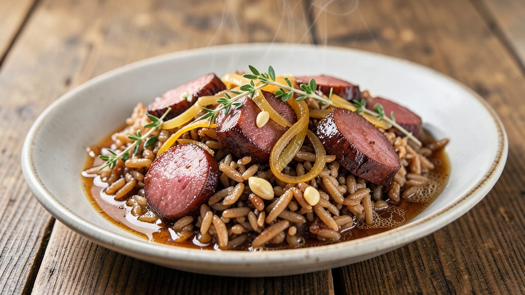 Brown Rice and Sausage Recipe: Smoky Sausage-Studded One-Pot Meal