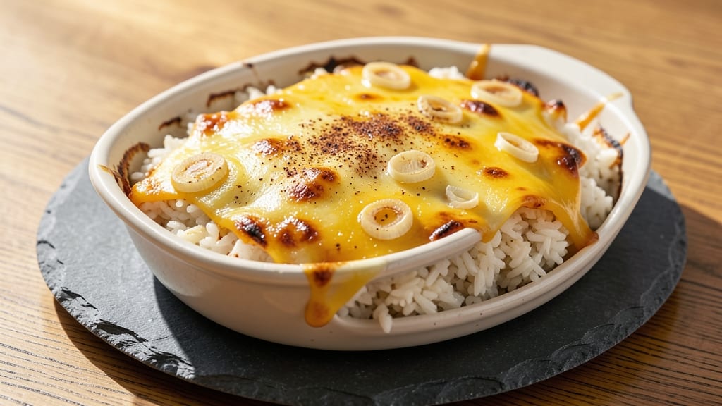 Cheese Baked Rice Recipe Hong Kong: Five-Spice Crunch Over Melty Edamame