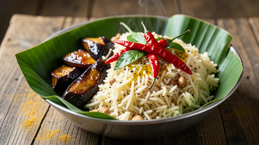 Brinjal Rice Recipe in Tamil: Eggplant Rice With South Indian Spice Harmony
