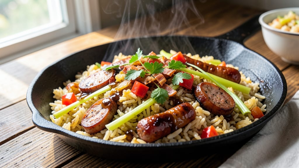 Boudin and Dirty Rice Recipe: Cajun-Spiced Comfort in One Skillet