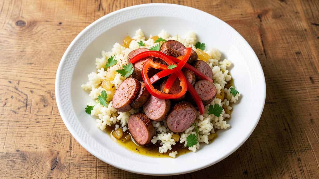 Cauliflower Rice and Sausage Recipe: Crispy-Topped Protein-Packed Side