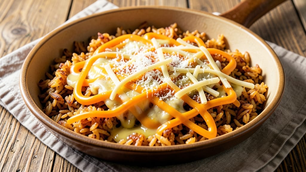 Cheesy Leftover Rice Recipe: Melty Cheese Magic in One Pan