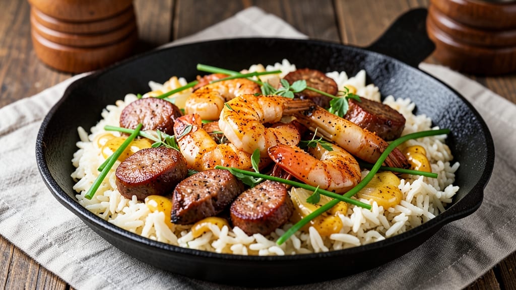 Cajun Shrimp, Sausage, and Rice Recipe: Spicy One-Pan Feast in 30 Minutes