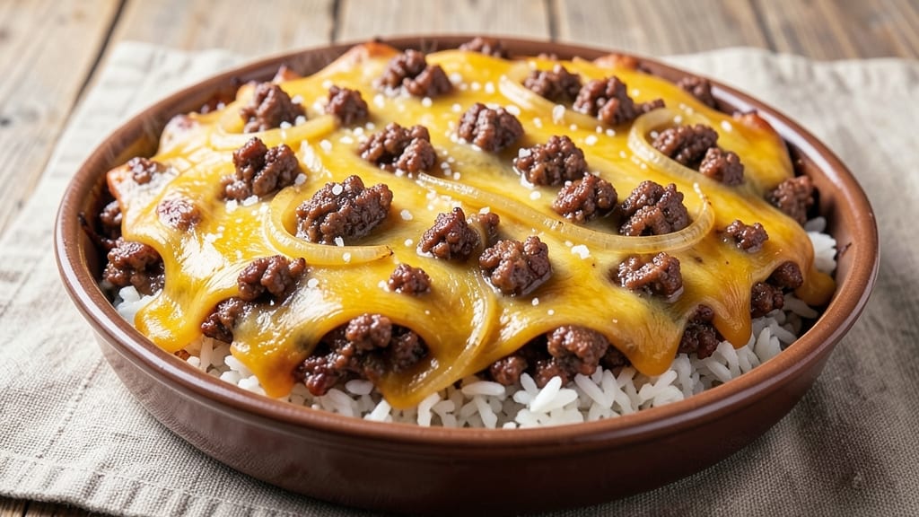 Cheeseburger Rice Casserole Recipe: Crispy Topping Meets Juicy Ground Beef