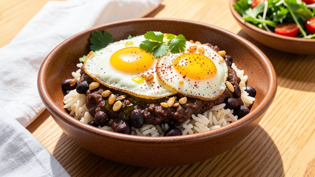 Black Beans, Rice, and Eggs Recipe: One-Pan Protein-Packed Breakfast