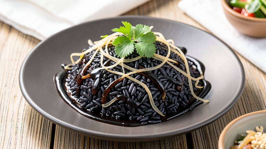 Black Rice Kanji Recipe: Black Sesame Swirls With Silky Eggy Richness