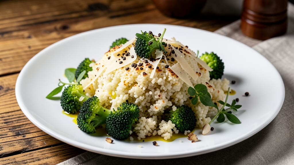 Broccoli Rice Keto Recipe: Crispy Cauliflower Rice with Cheesy Herb Crunch