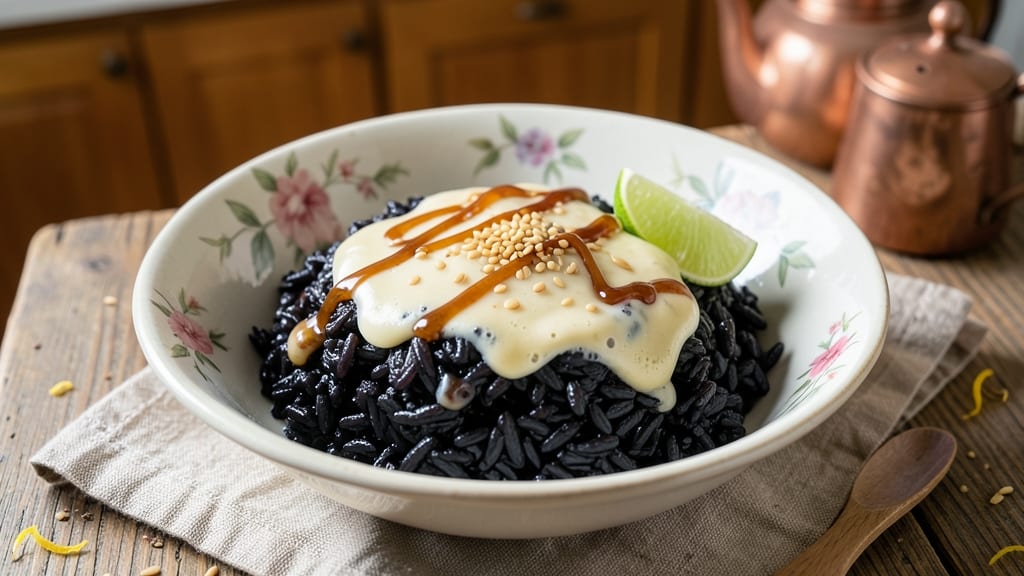 Black Sticky Rice Dessert Recipe: Silky Purple Swirls With Coconut Cream