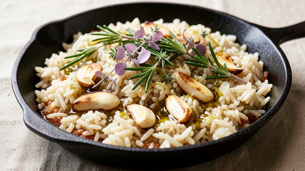 Canadian Rice Recipe: Herb-Infused Pilaf With Toasted Garlic Crunch