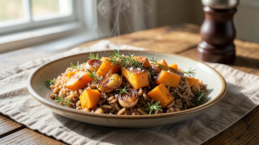 Brown Rice and Butternut Squash Recipe: Sweet-Savory One-Pan Harmony