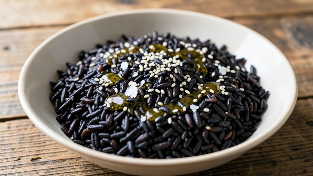 Black Venus Rice Recipe: Velvety Black Rice with Toasted Sesame Crunch