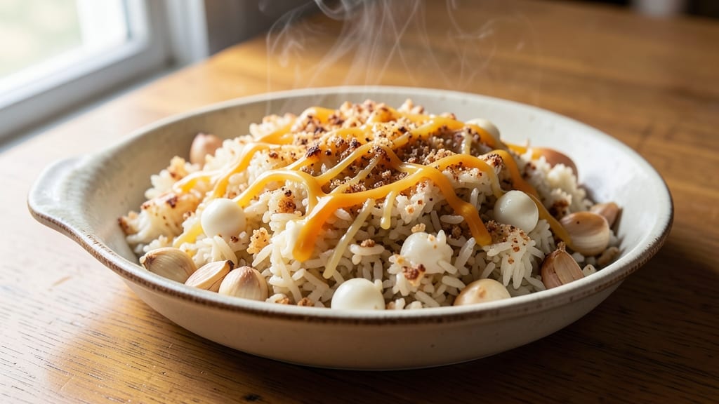 Cheesy Rice Pilaf Recipe: Golden-Granule Crisp on Top, Creamy Core