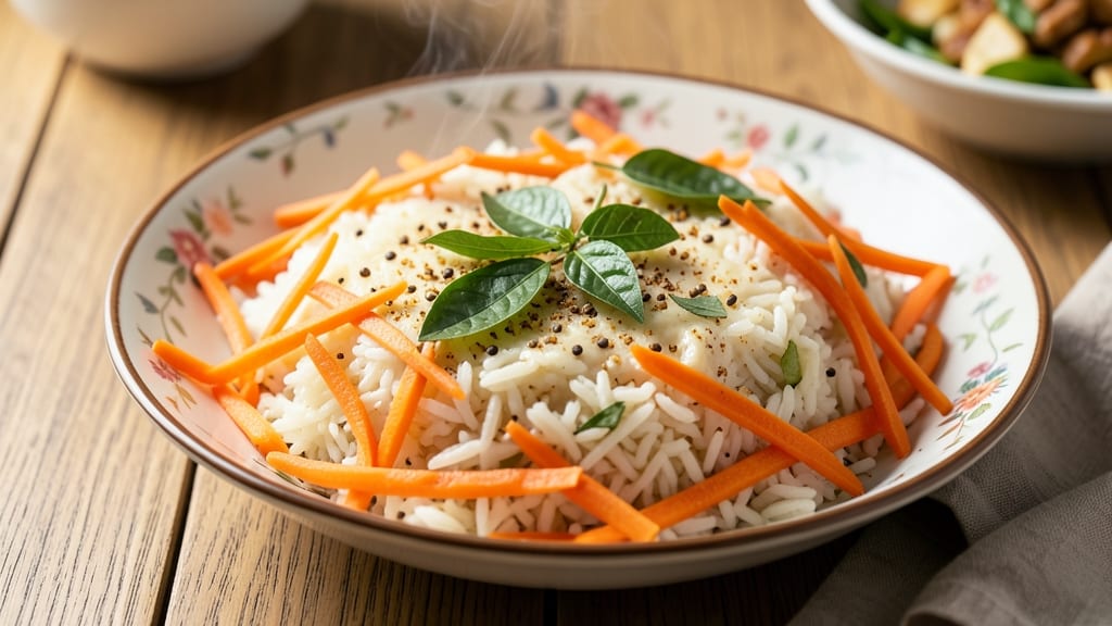 Carrot Rice Recipe in Tamil: Fragrant Turmeric Rice With Sweet Carrot Threads