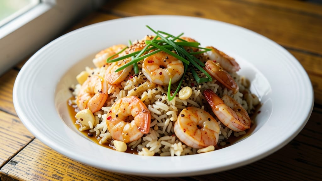 Cajun Shrimp Fried Rice Dinner Recipe: Spicy Garlic Butter Shrimp Over Toasted Rice