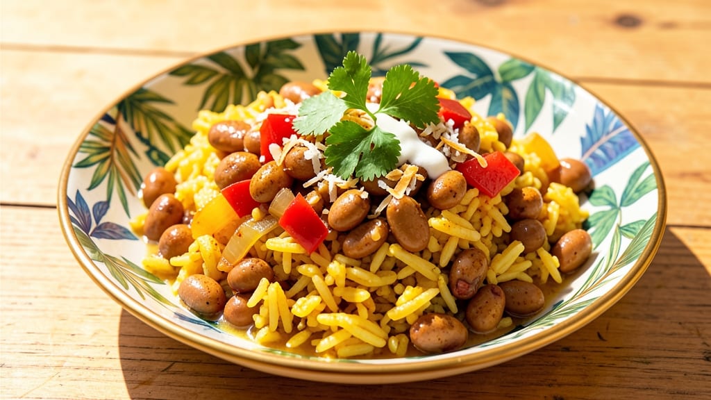 Caribbean Yellow Rice and Beans Recipe: Turmeric-Infused Flavor with Coconut Depth