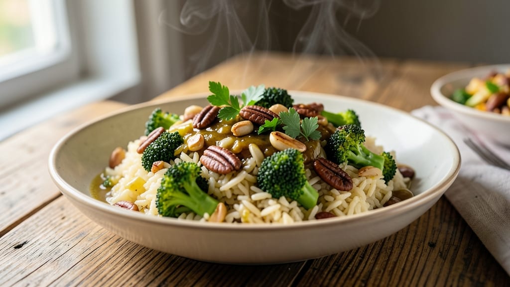 Broccoli Rice Pilaf Recipe: Nutty Garlic Crunch in One-Pan Magic